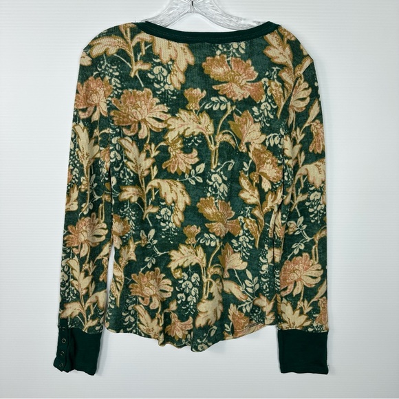 Anthropologie Pilcro Sz L Tee Ling Sleeves Waffle Henley Top NWT - Picture 10 of 17